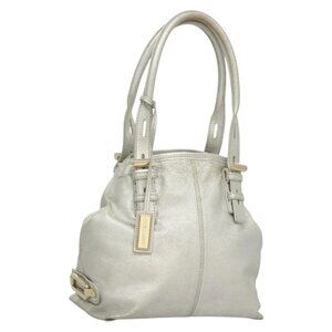 Jimmy Choo Shoulder Bag Leather Silver Gold Auth BA3827